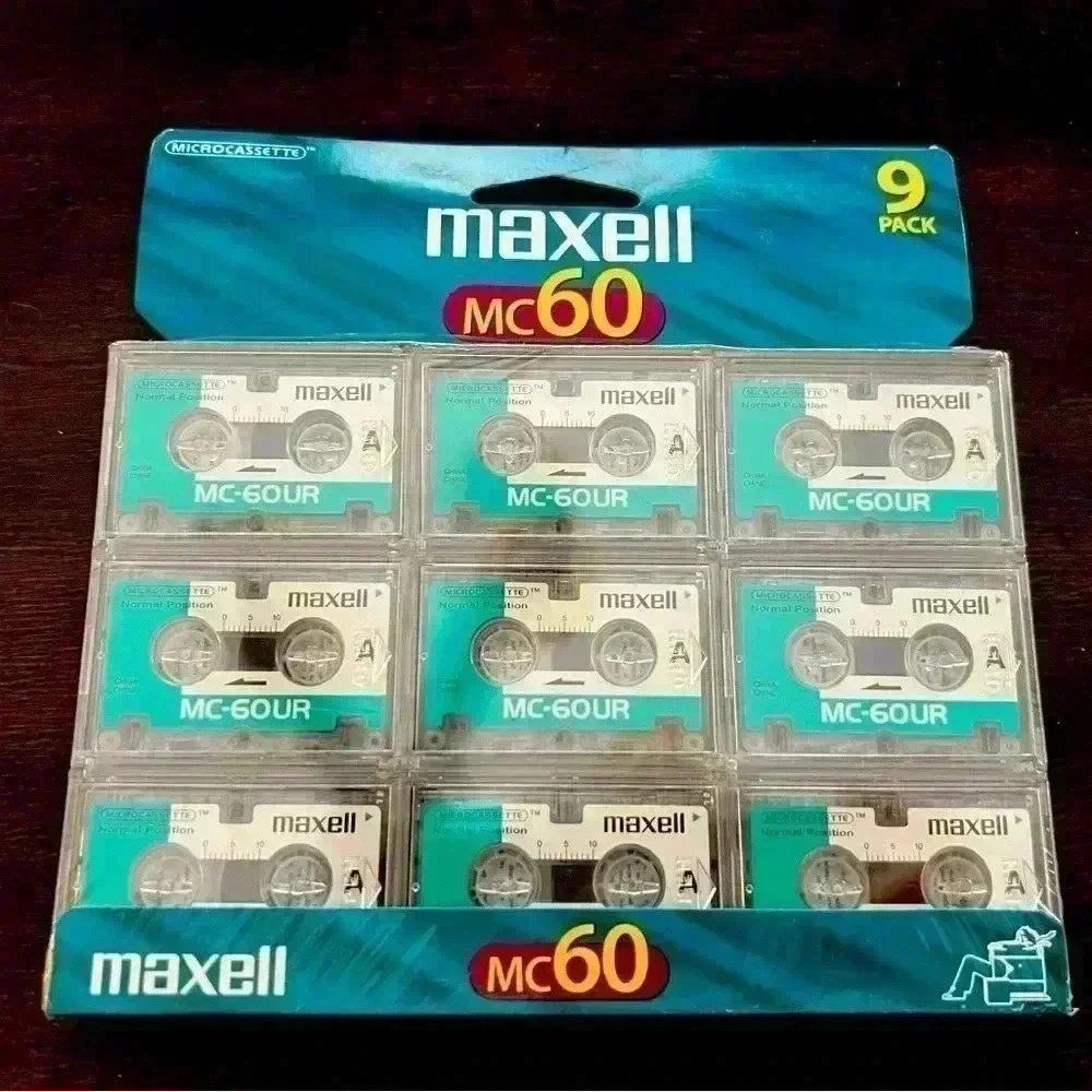 Maxell MC60UR Microcassette 9 Pack - Sealed NEW!!